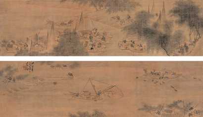 苏六朋 甲寅（1854年）作 渔乐图 手卷